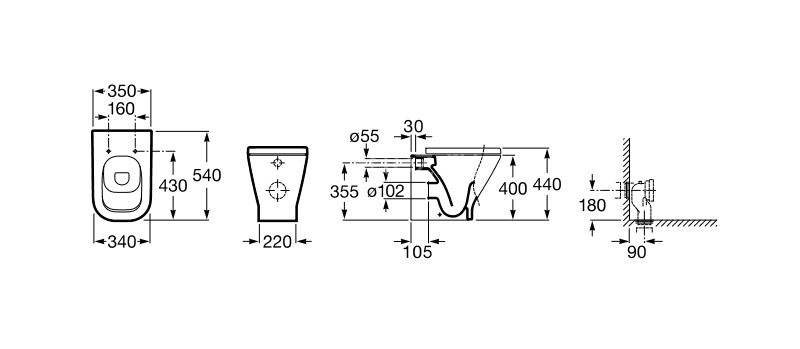 Roca The Gap Унитаз приставной