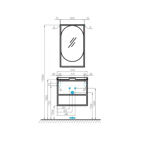 Зеркало AQUATON Лофт Фабрик 50 дуб кантри (1A242502LTDY0)