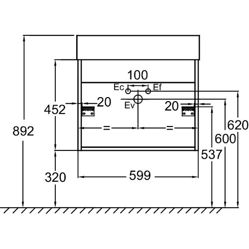 Тумба под раковину Jacob Delafon Vivienne 60 подвесная, Белая глянцевая/Дуб давос натуральный (EB166