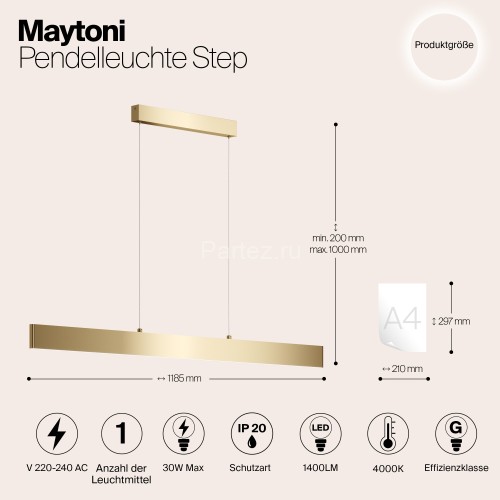 Подвесной светильник Maytoni P010PL-L30G4K
