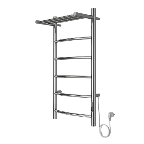 Полотенцесушитель электрический AZARIO VERONA 400/800 5 секций, с полкой, диммер справа, хром (AZ048
