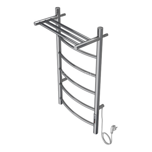 Полотенцесушитель электрический AZARIO VERONA 400/800 5 секций, с полкой, диммер справа, хром (AZ048