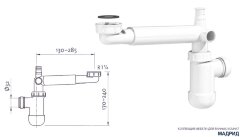 Тумба под раковину AQUATON Мадрид 100 М подвесная, 2 ящика, белая (1A128001MA010)