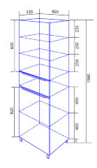 Пенал Azario LOTOS 40 400x330x1980 левый напольный (CS00083926)