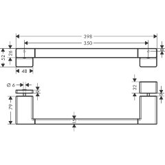 Ручка для душевой двери Hansgrohe AddStoris Шлифованный черный хром (41759340)