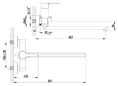 Смеситель для ванны Lemark Magiс LM3451C