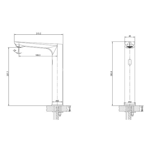 Смеситель Lemark Project LM4660CE для раковины монолитный бесконтактный (сенсорный)