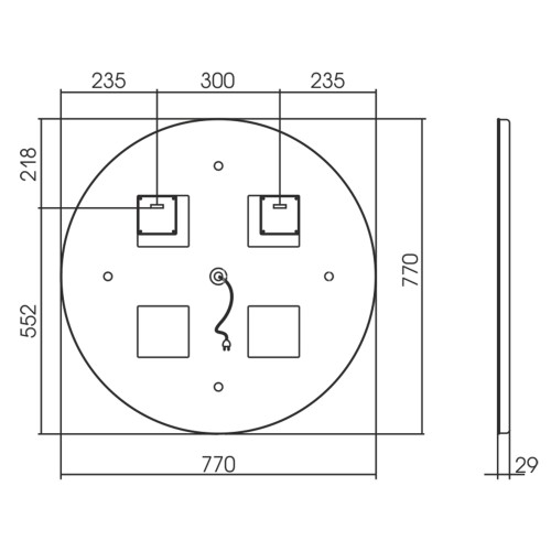 Зеркало AZARIO Перла-S d770 сенсорный выключатель, бегущая подсветка (LED-00002736)
