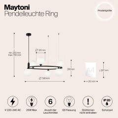 Подвесной светильник Maytoni MOD013PL-06B