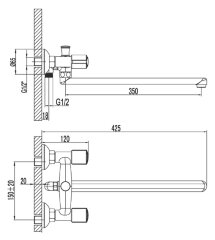 Смеситель для ванны Lemark Merkado LM2301C
