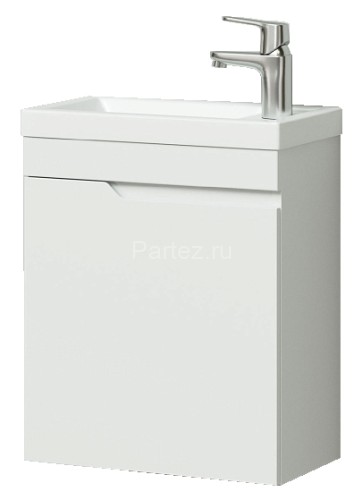 Комплект тумба Итана Alexa 45 (455х250х570) подвесная, с раковиной Фостер 45, левый, белый глянец (C