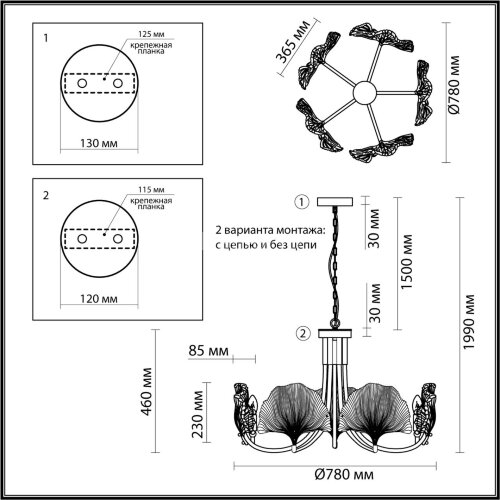 Потолочная люстра Odeon Light 4870/5