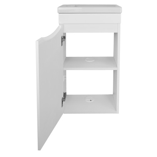 Комплект тумба подвесная Loranto Алина - 40 400х220х730 с раковиной Миранда 40 левая, белый (CS00087