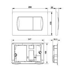 Кнопка смыва Roca ACTIVE PL 62B для ПЭК, хром глянец