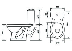 Унитаз-компакт Суперкомпакт декор Цветы А Стандарт, сиденье полипропилен (44901110222)