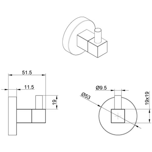Крючок Azario NESSY, Хром (AZ-73105A)