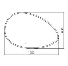 Зеркало AZARIO OMEGA 1200х800 c подсветкой и диммером, бесконтактный сенсор (LED-00002557)