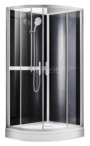 Душевая кабина AZARIO DENVER 90х90х200 прозрачное стекло 4 мм. Easy Clean, задняя панель черная, цвет профиля серый (AZ-N10812 900)