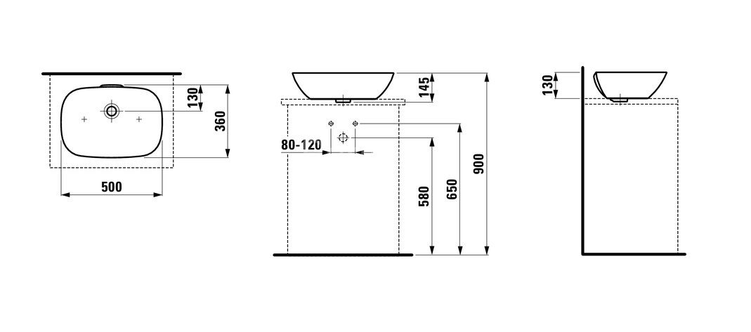 Раковина-чаша Laufen INO, 500х360мм, цвет белый (8.1230.2.000.109.1)