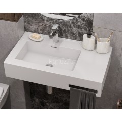 Раковина Aquaton Квадро Про 80 L, левая, белая (1A734431QA01L)