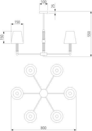 Потолочная люстра Eurosvet 60145/6 хром