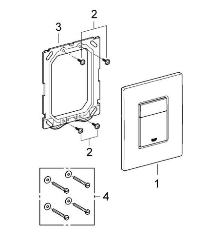 Система инсталляции для унитаза Grphe Rapid SL, крепеж, панель смыва Skate Cosmopolitan (3 режима)