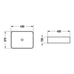 Раковина Azario накладная 480х370х130 белый (AZ-2074)