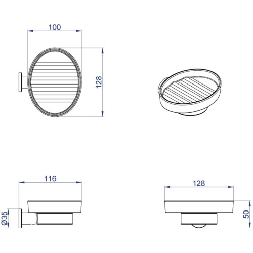 Мыльница Azario FORNY, Хром (AZ-88308)