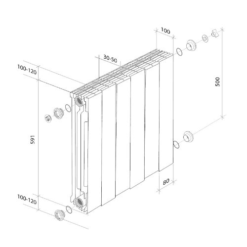 Радиатор Royal Thermo PianoForte 500 /Bianco Traffico - 6 секц. VDR