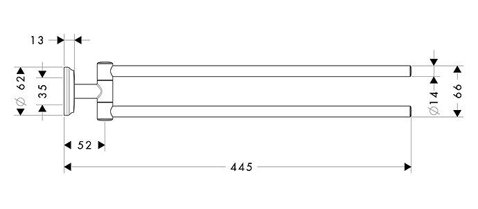 Полотенцедержатель Hansgrohe Logis Classic двухрожковый, хром (41612000)
