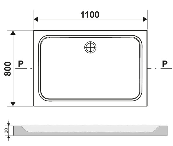 Душевой поддон Ravak GIGANT PRO 110х80 CHROME белый