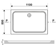 Душевой поддон Ravak GIGANT PRO 110х80 CHROME белый