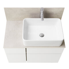 Столешница под раковину Aquaton Мишель 80 с панелью, керамогранит, бежевый (1A277203MIX40)