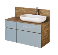 Тумба под раковину AQUATON Мишель 80 NEW подвесная, без столешницы Дуб Рустикальный/Фьорд (1A256801M