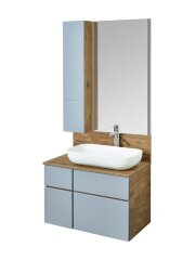 Тумба под раковину AQUATON Мишель 80 NEW подвесная, без столешницы Дуб Рустикальный/Фьорд (1A256801M