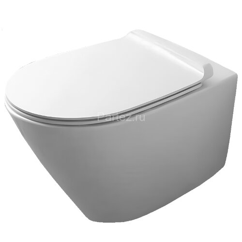 Унитаз подвесной Simas Gambassi 375х565х340 безободковый, с креплением F85, белый (GA18bi)