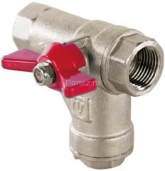 Кран шаровой с прямым фильтром 3/4" в-в баб. VALTEC