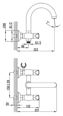 Смеситель для ванны Lemark Pallada LM2602C