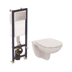 Набор TEMPO Ideal Standart (Инсталляция W3710AA + унитаз подвесной T331101 + сиденье с крышкой микр