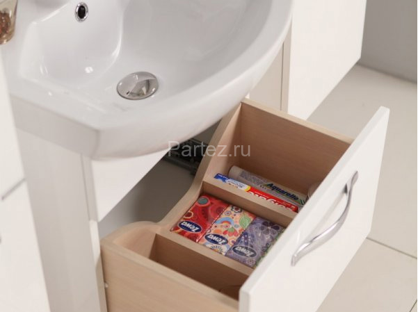 Тумба под раковину AQUATON Ария 50 подвесная, белая (1A140301AA010)