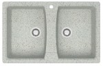 Кухонная мойка AZARIO Elmas 780х500х190 двойная, искусственный мрамор, цвет светло серый (CS00078335