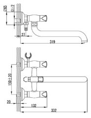 Смеситель для ванны Lemark Pallada LM2651C
