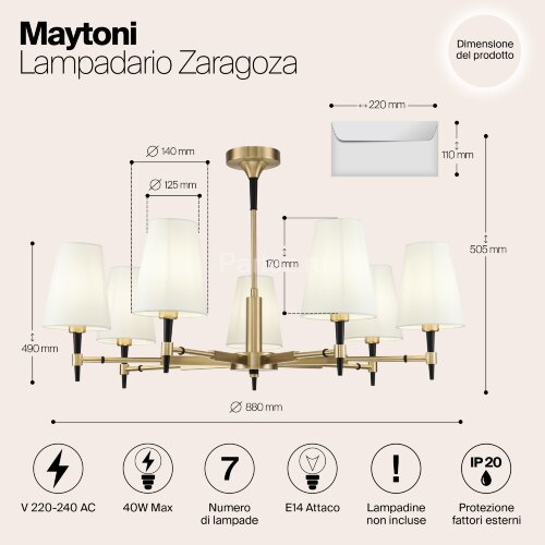 Потолочная люстра Maytoni H001CL-07BS