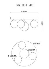 Потолочная люстра MyFar MR1981-4C