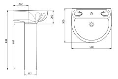 Раковина Santeri Лотос 580х 500, белый (1.3110.6.S00.10B.0)