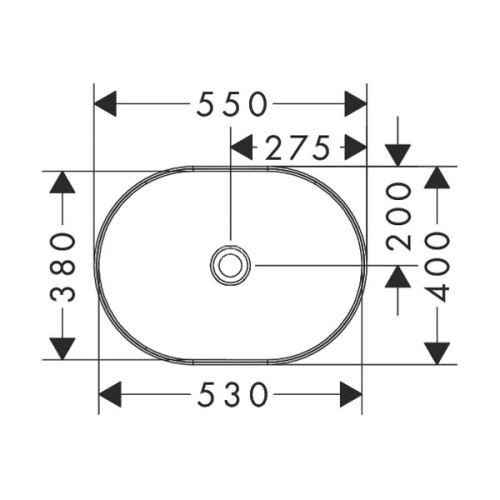 Раковина - чаша Hansgrohe Xuniva U 550x400x130 накладная, белый (60166450)