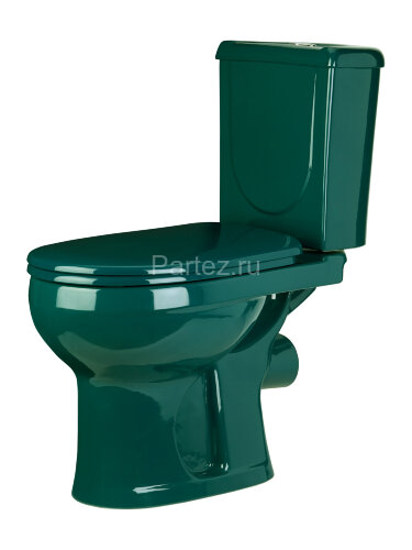 Унитаз-компакт Ирида Стандарт горизонтальный выпуск, с сиденьем, зеленый (40325130402)