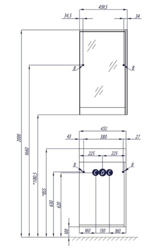 Зеркало-шкаф AQUATON Эмма Белый/Дуб Навара (1A221802EAD80)