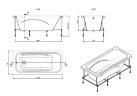 Ванна акриловая Roca Line  прямоугольная 170х70