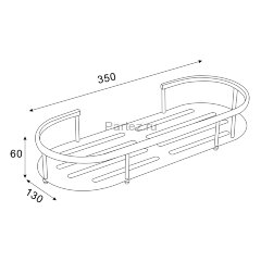 Полка Azario одноэтажная, хром (AZ-837)